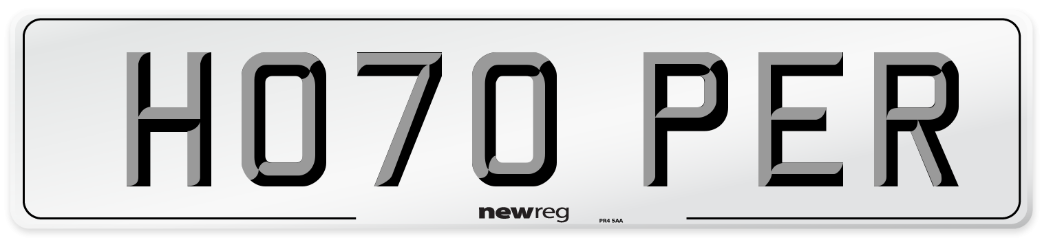 HO70 PER Number Plate from New Reg